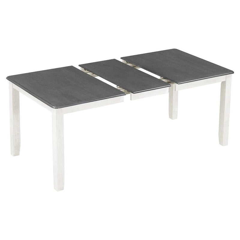 Ensemble de salle à manger 7 pièces de style rétro pour 6 personnes - Table extensible et 6 chaises rembourrées