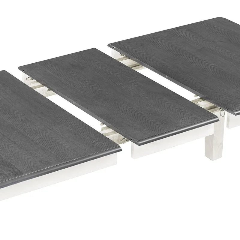 Ensemble de salle à manger 7 pièces de style rétro pour 6 personnes - Table extensible et 6 chaises rembourrées