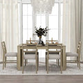Ensemble de salle à manger 7 pièces en bois pour 6 personnes avec table extensible