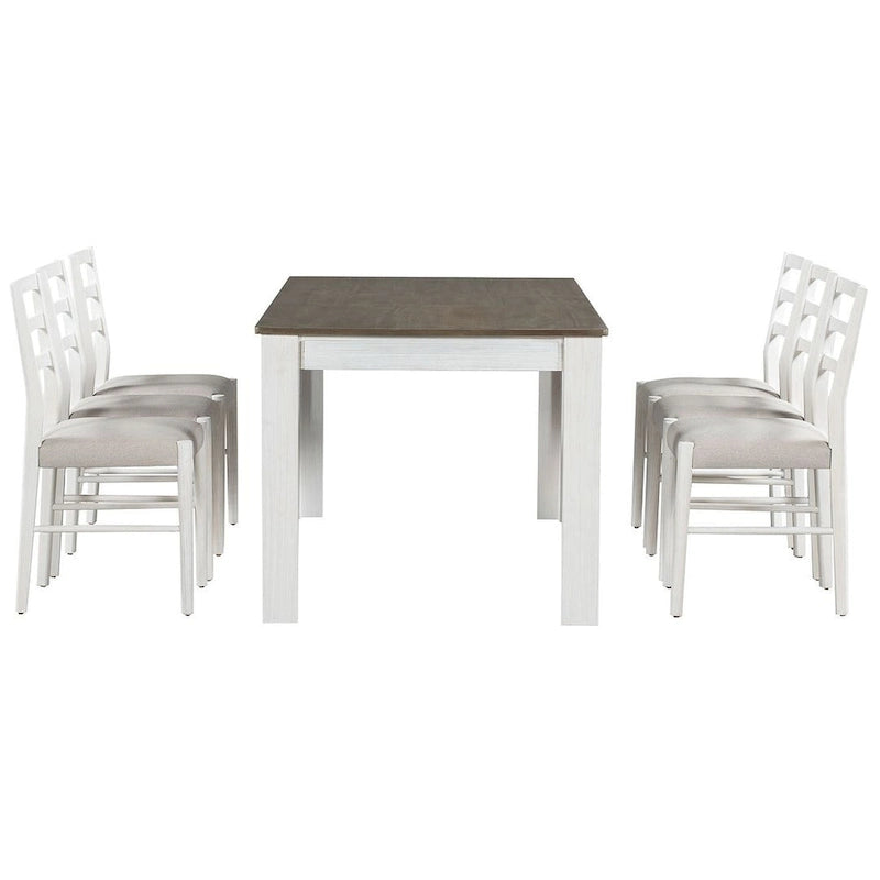 Ensemble de salle à manger 7 pièces en bois pour 6 personnes avec table extensible