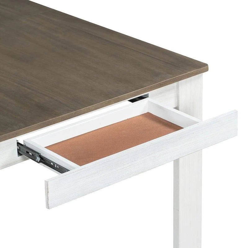 Ensemble de salle à manger 7 pièces en bois pour 6 personnes avec table extensible
