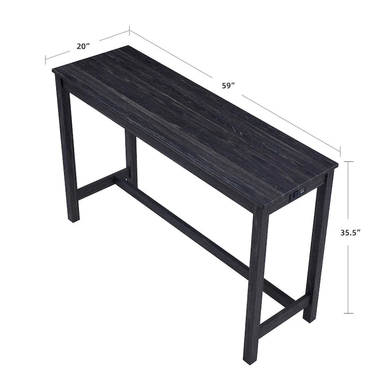 Ensembles de 4 tables de bar et chaises hautes de salle à manger avec prises de courant intégrées