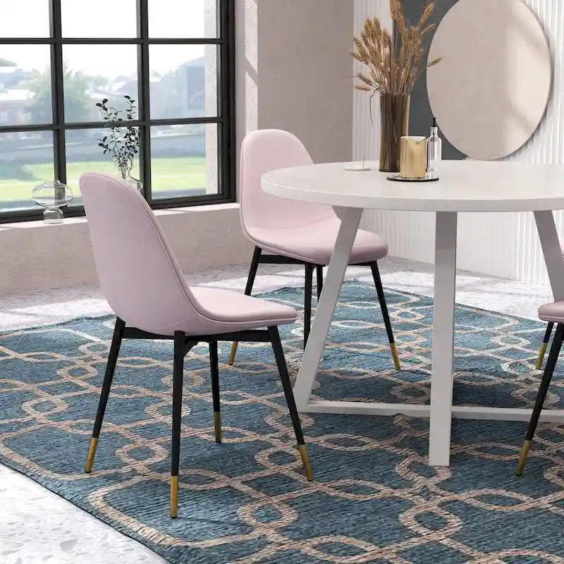Ensemble de salle à manger rond 5 pièces Evatt de Roundhill Furniture, table ronde à tréteaux avec 4 chaises élégantes