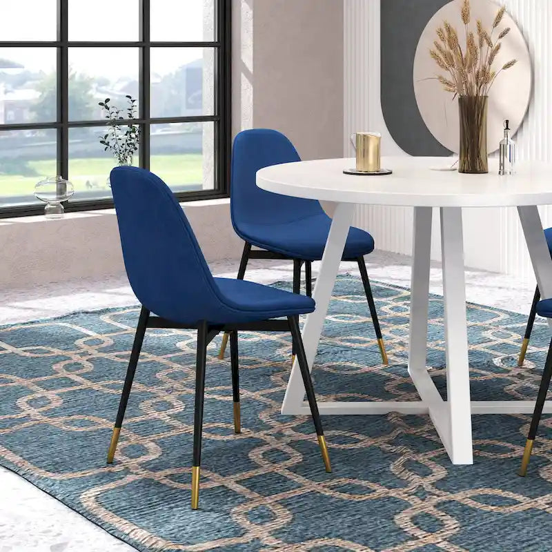 Ensemble de salle à manger rond 5 pièces Evatt de Roundhill Furniture, table ronde à tréteaux avec 4 chaises élégantes