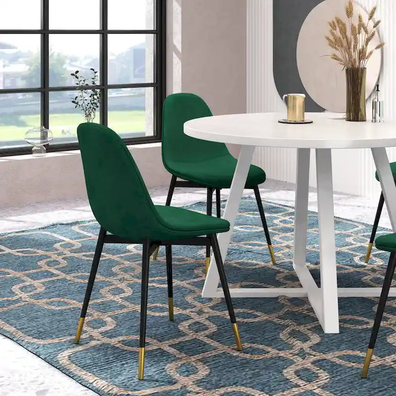 Ensemble de salle à manger rond 5 pièces Evatt de Roundhill Furniture, table ronde à tréteaux avec 4 chaises élégantes
