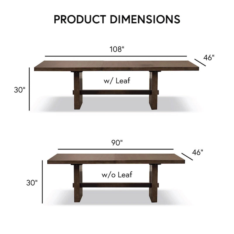 Ensemble de salle à manger extensible 7 pièces en bois massif Liora Modern de Furniture of America
