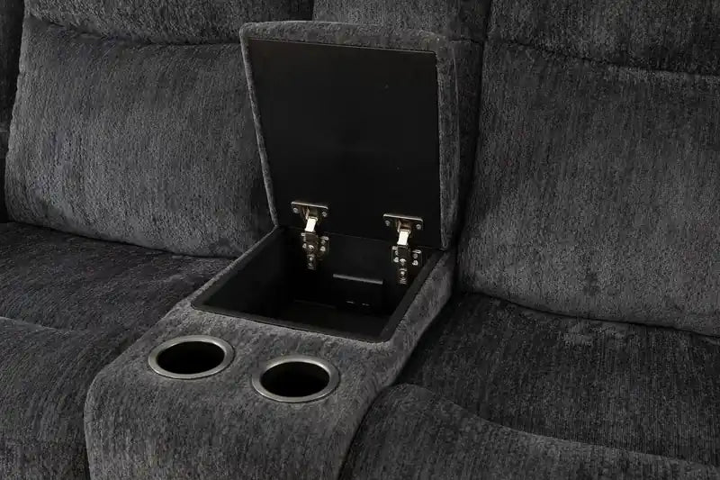 Causeuse inclinable zéro énergie 79 Fabric avec console de rangement et ports USB