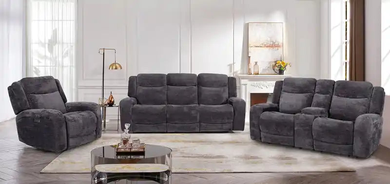 Causeuse inclinable zéro énergie 79 Fabric avec console de rangement et ports USB