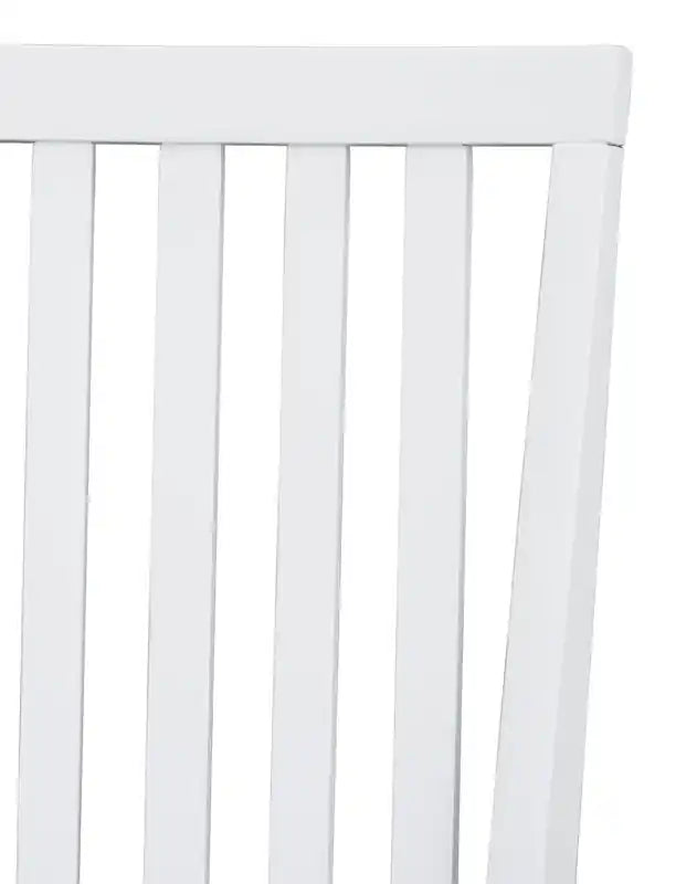 Chaise de salle à manger Bryn avec assise en tissu, dossier à lattes blanc et gris