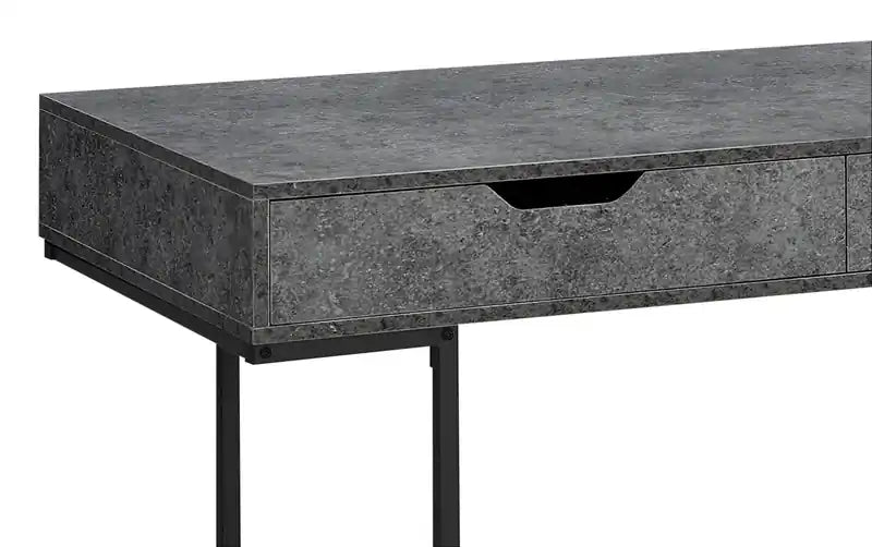47.25 Bureau avec 2 tiroirs - Effet Pierre Grise