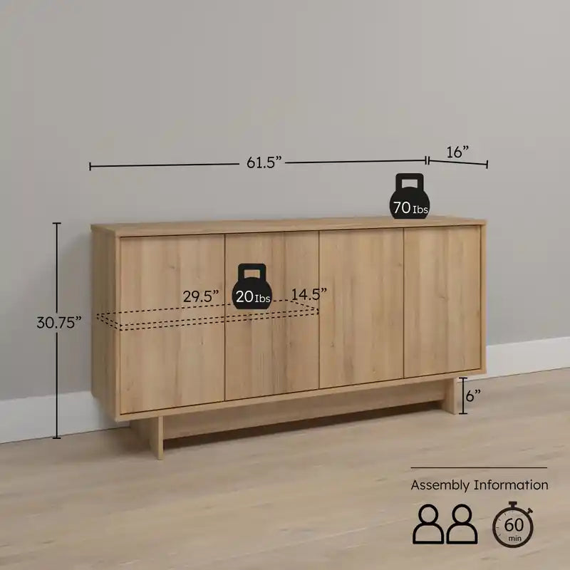 Finnley Sideboard Buffet - Chêne naturel