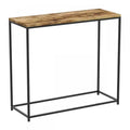 31 Modern Console Table - Brown Reclaimed Wood With Black Metal