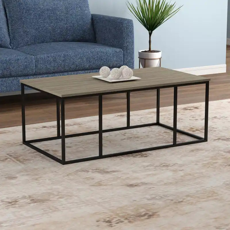 Table basse 43 - Taupe foncé avec métal noir
