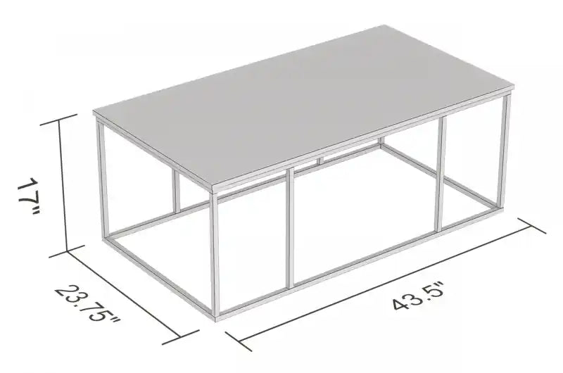 Table basse 43 - Taupe foncé avec métal noir