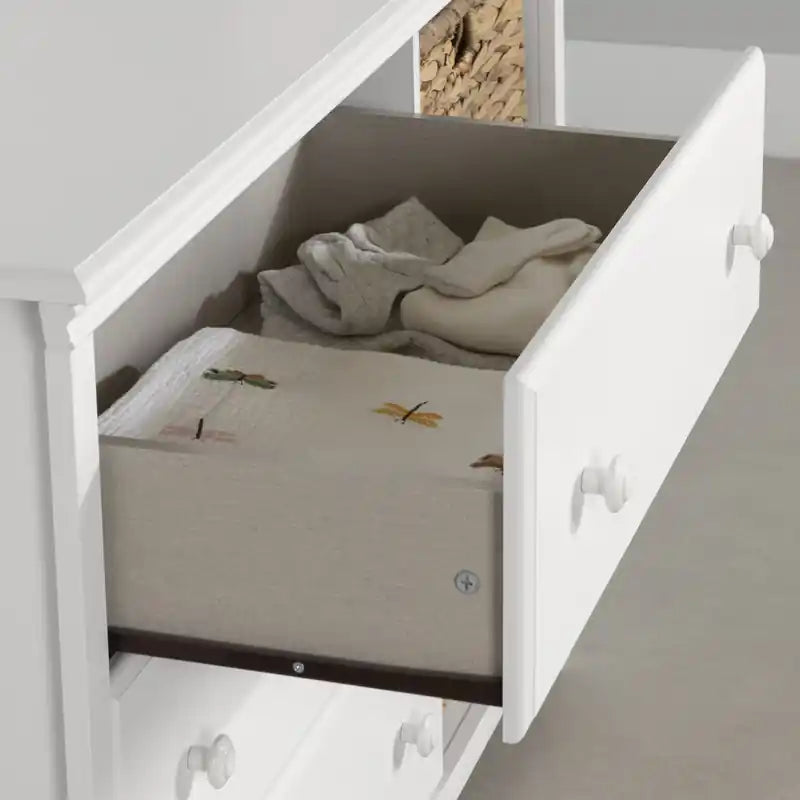 Commode 3 tiroirs Cotton Candy avec paniers de rangement - Blanc pur