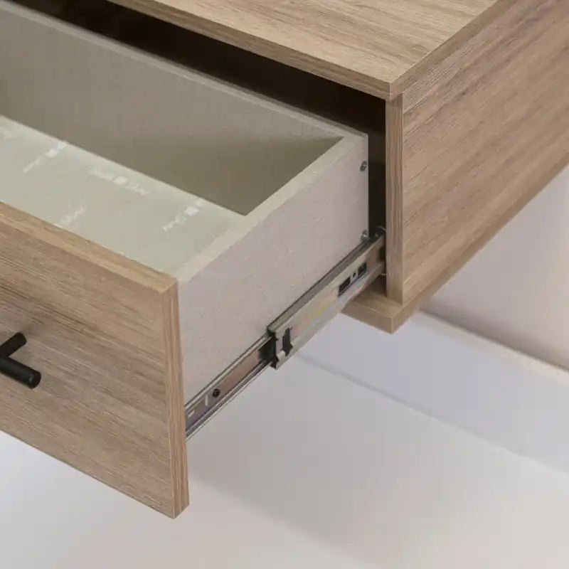 Table de chevet suspendue avec 1 tiroir - Chêne rustique
