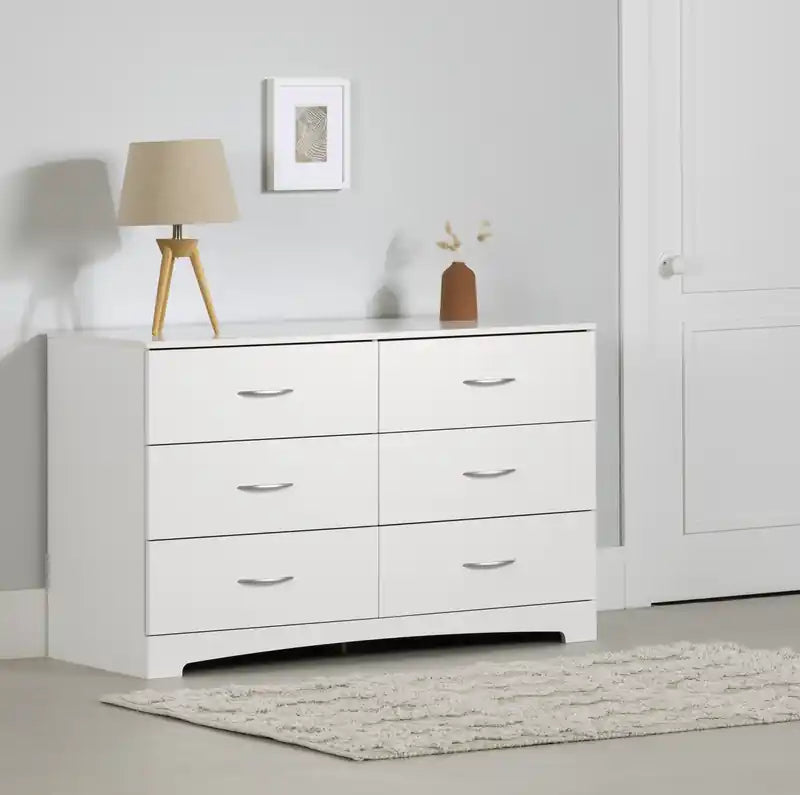 Commode à 6 tiroirs - Blanc pur