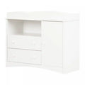 Peek-a-boo Changing Table With Drawers And Open Storage - Pure White