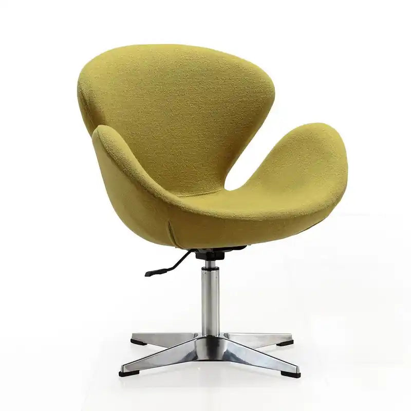 Manhattan Comfort Raspberry Polished Chrome Wool Blend Adjustable Swivel Chair