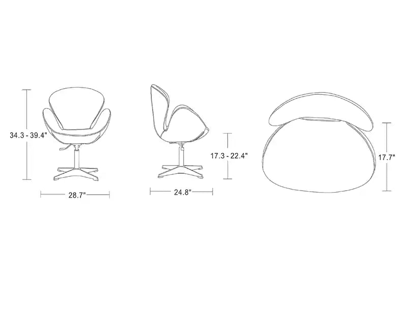 Chaise Pivotante Ajustable Framboise en Laine Polie Chromée