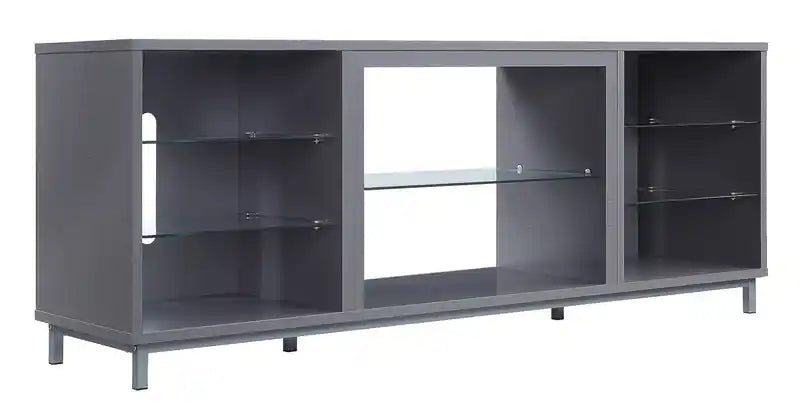 Manhattan Comfort Brighton 60 TV Stand with Glass Shelves & Media Wire Management