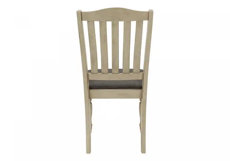 Chaise de salle à manger Cuisine Tissu gris antique Pieds en bois Transitionnel
