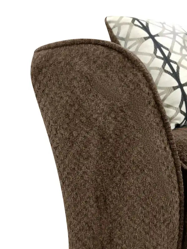 Canapé 100 % chenille fabriqué au Canada avec accoudoirs évasés et coussins décoratifs