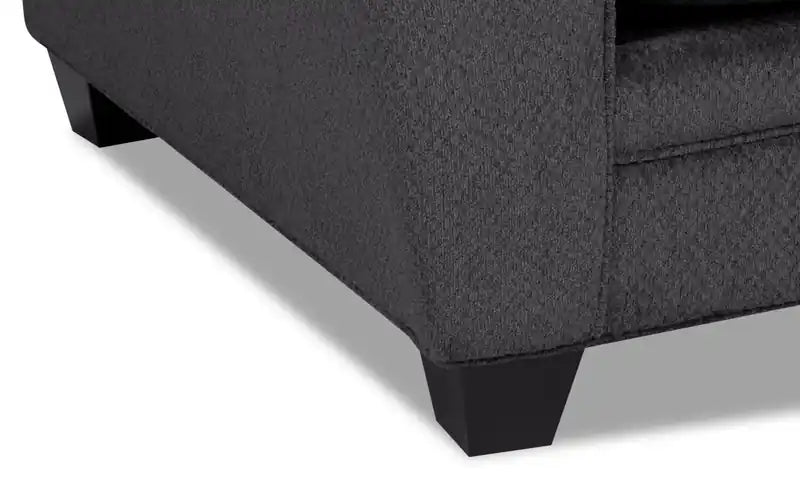 Canapé 100 % chenille fabriqué au Canada avec accoudoirs évasés et coussins décoratifs