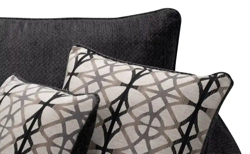 Canapé 100 % chenille fabriqué au Canada avec accoudoirs évasés et coussins décoratifs