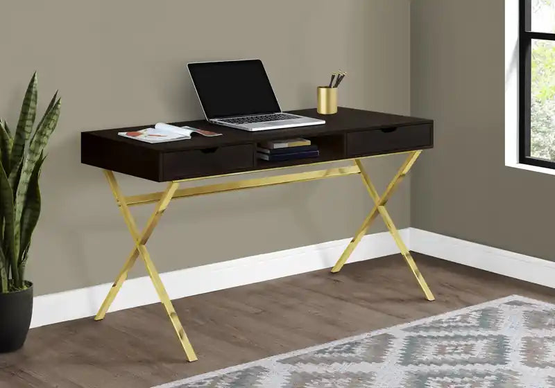 Bureau de 47,25 po style bois recyclé avec 2 tiroirs