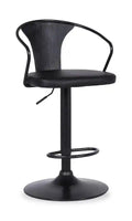 Hero Barstool with Swivel & Adjustable Seat, Vegan Leather Fabric, 23.5-32H