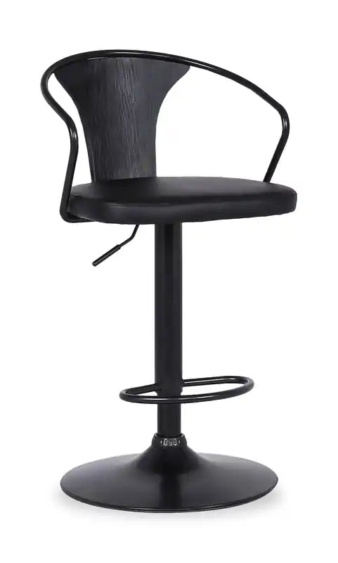 Hero Barstool with Swivel & Adjustable Seat, Vegan Leather Fabric, 23.5-32H