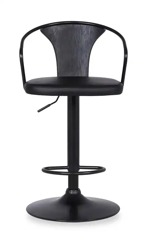 Tabouret de bar avec siège pivotant et réglable, tissu en cuir végétalien, H 23,5-32