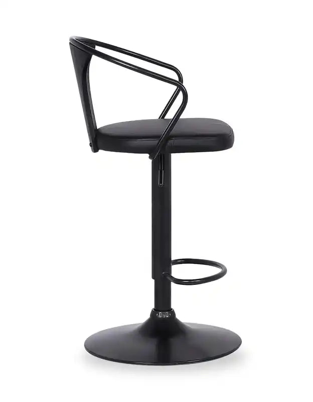 Tabouret de bar avec siège pivotant et réglable, tissu en cuir végétalien, H 23,5-32