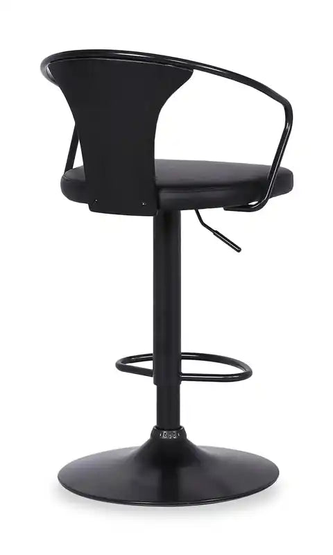 Tabouret de bar avec siège pivotant et réglable, tissu en cuir végétalien, H 23,5-32