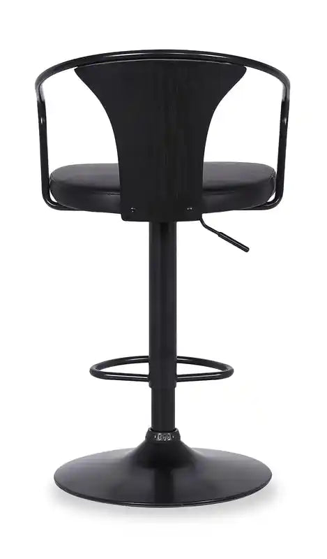 Tabouret de bar avec siège pivotant et réglable, tissu en cuir végétalien, H 23,5-32