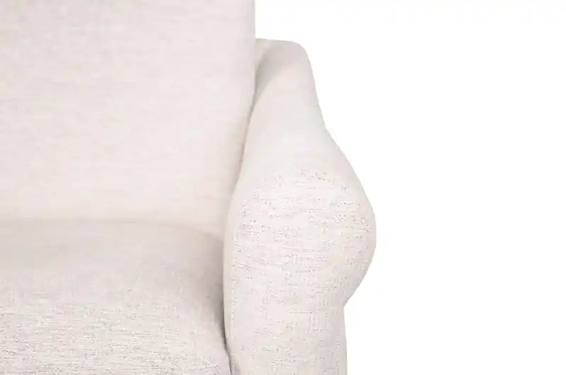 Canapé 84 po en tissu chenille avec accoudoirs roulés et pieds en bois - Blanc coquille