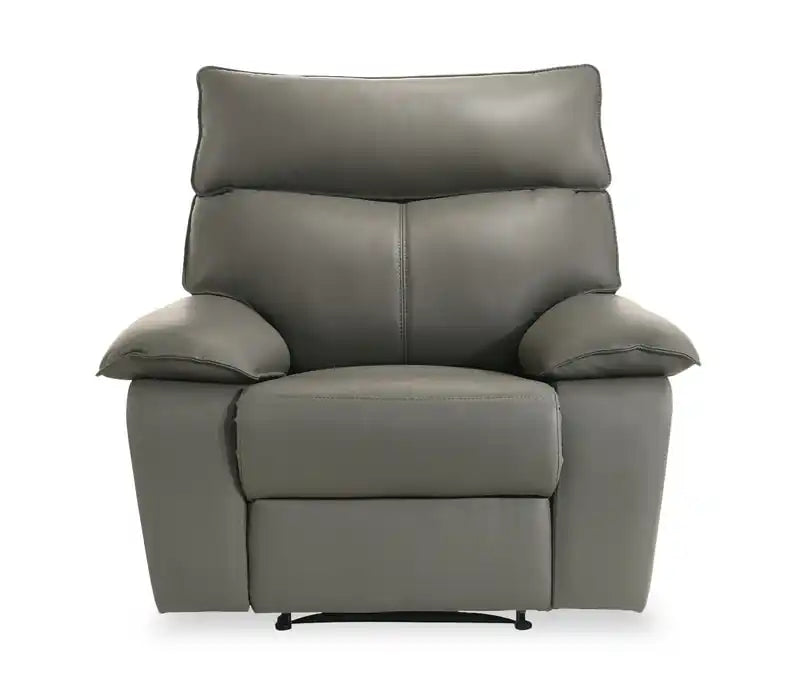 Fauteuil inclinable en cuir véritable 42 - Gris