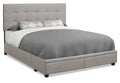 Minka Upholstered Storage Platform Bed in Grey Fabric, Tufted
