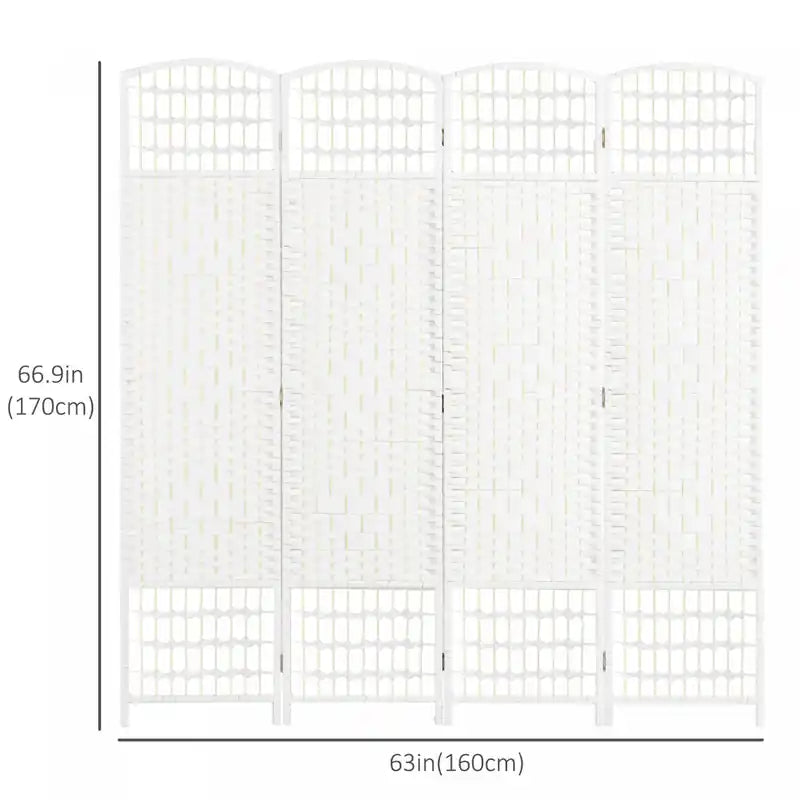 Paravent pliable 4 panneaux, 1,70 m, Séparateur de pièce intime