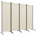 Outsunny Room Divider, 5.6ft Folding Privacy Screen, Cream White