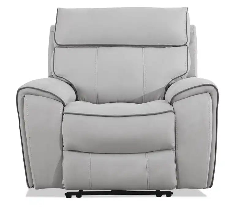 Fauteuil inclinable électrique Newport 43 en similicuir suédé avec appui-tête motorisé