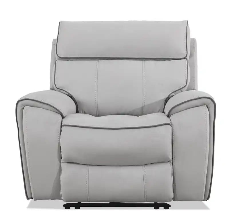 Fauteuil inclinable électrique Newport 43 en similicuir suédé avec appui-tête motorisé