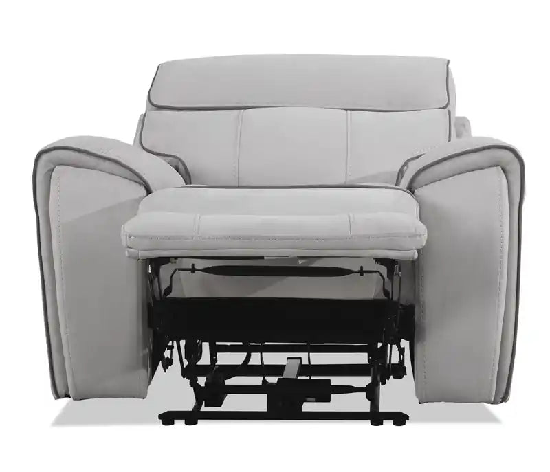Fauteuil inclinable électrique Newport 43 en similicuir suédé avec appui-tête motorisé