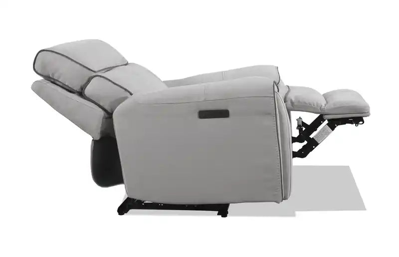 Fauteuil inclinable électrique Newport 43 en similicuir suédé avec appui-tête motorisé