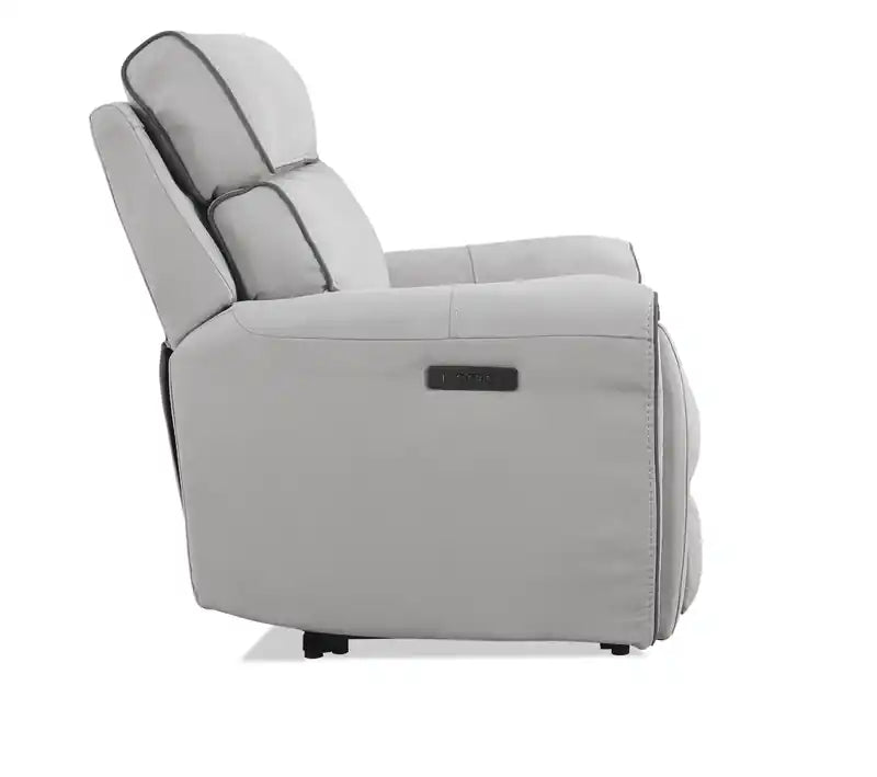 Fauteuil inclinable électrique Newport 43 en similicuir suédé avec appui-tête motorisé