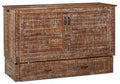 Parker Cabinet Bed with Memory Foam Mattress, Weathered Brown