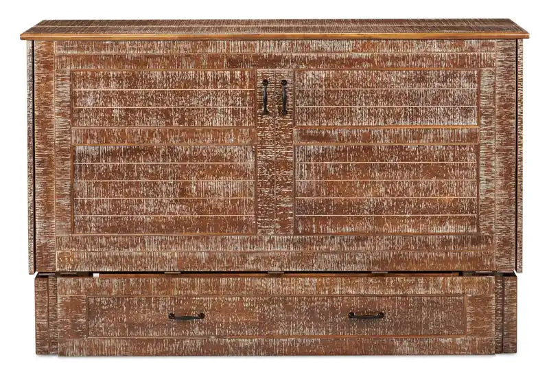 Lit-coffre Parker avec matelas en mousse à mémoire de forme, brun patiné