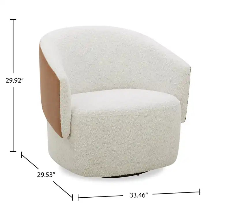 Fauteuil pivotant - Azalea Snow et Dakota Tan