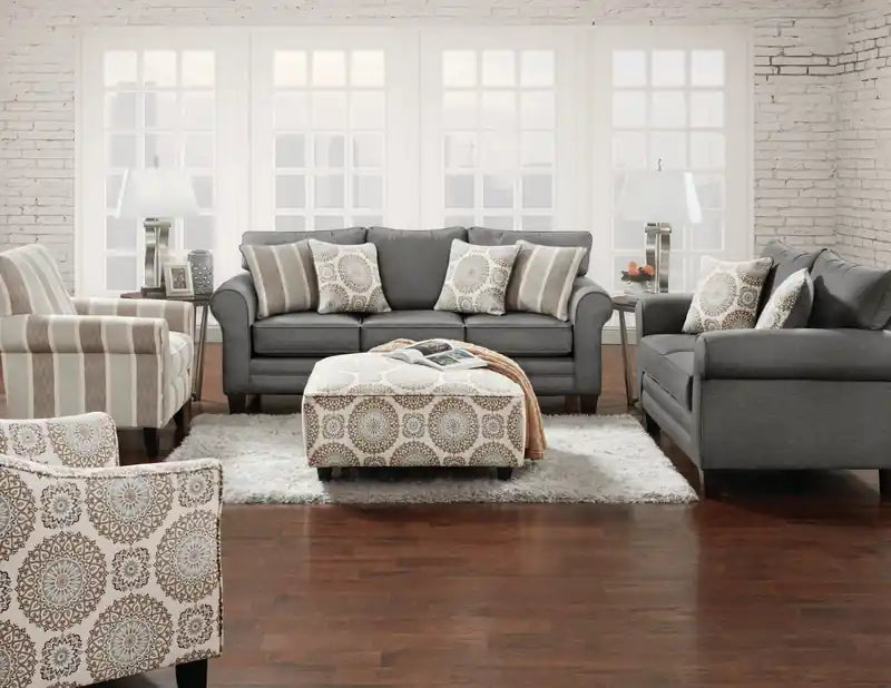Pouf de 38 po en tissu fabriqué au Canada - Multicolore crépuscule